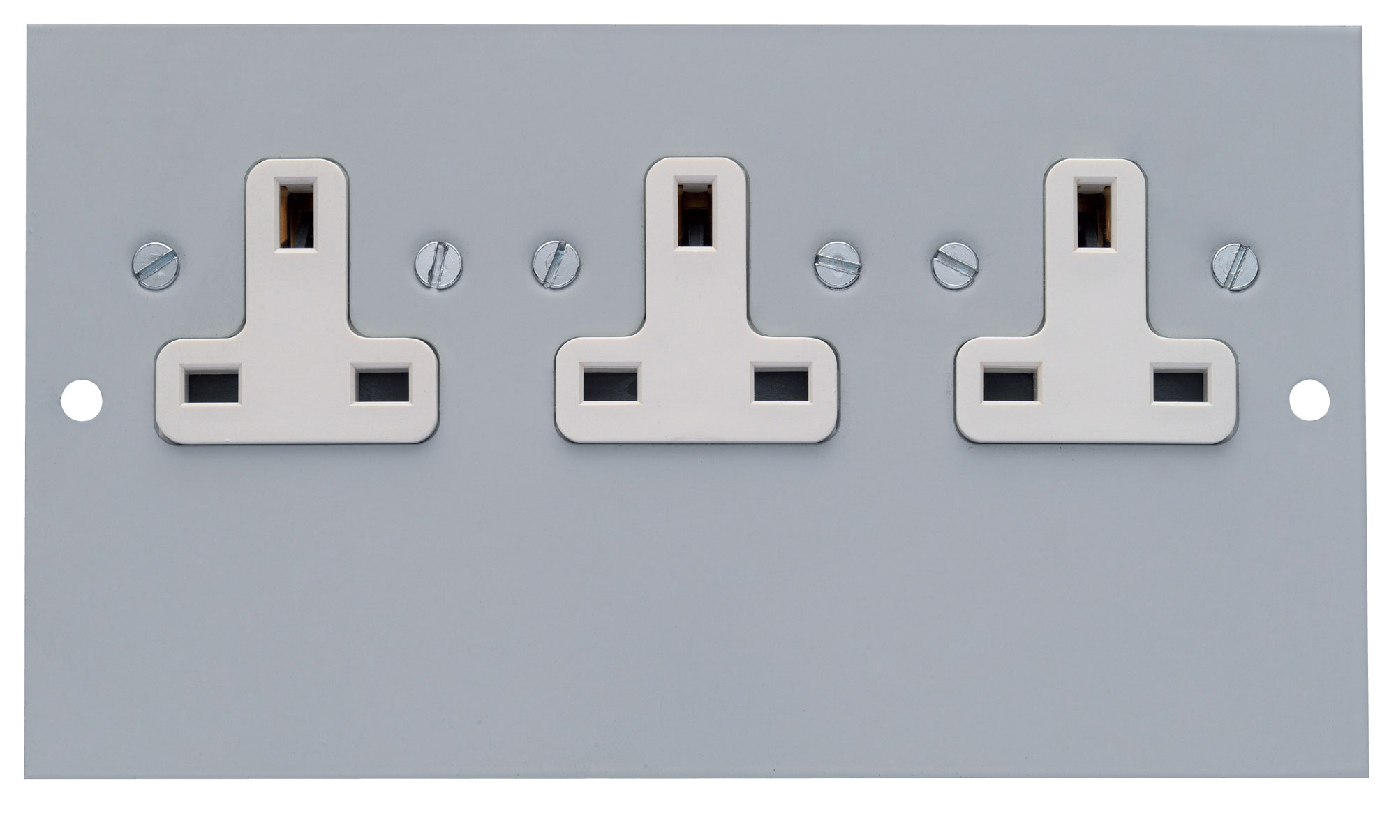 3 Single 13A Unswitched Socket