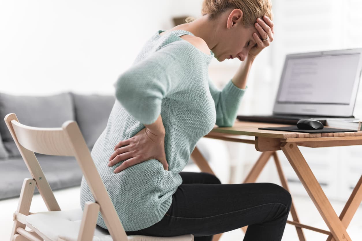 woman with back pain